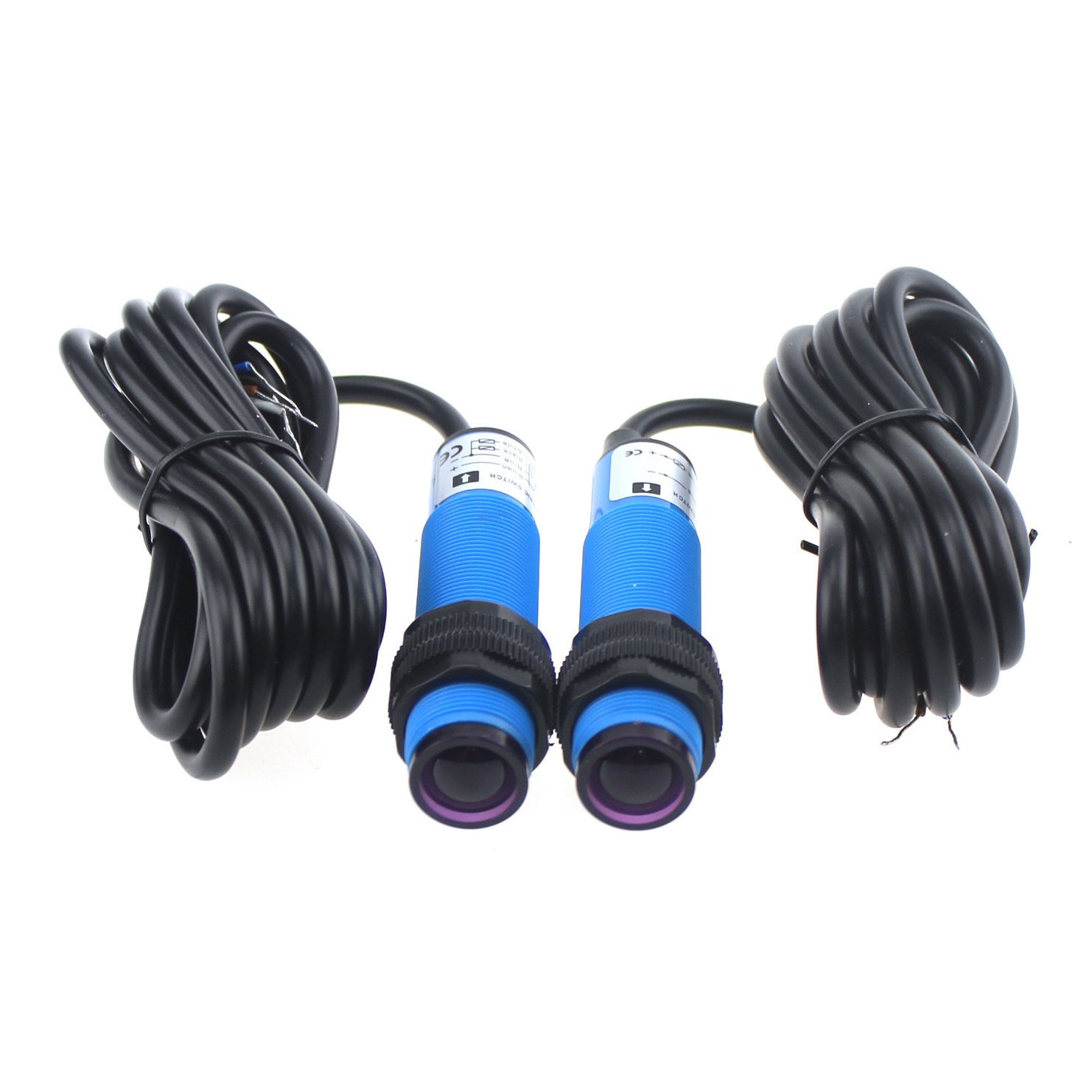 Interruptor fotoeléctrico PNP NO+NC Tipo cilíndrico Sensor tipo haz pasante G18-3C5PC