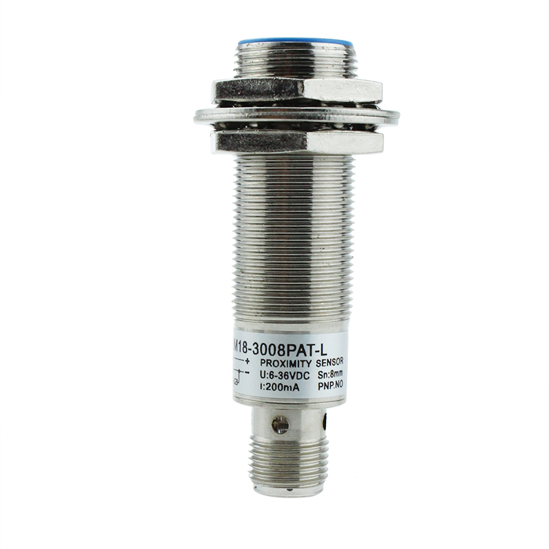 Sensor de proximidad inductivo de metal Interruptor de proximidad PNP de tipo no empotrado LM18-3008PAT-L 